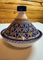 Hand-Painted Moroccan Tagine