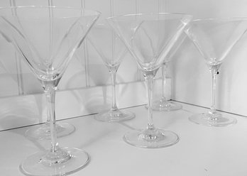 Six Crate And Barrel Martini Glasses
