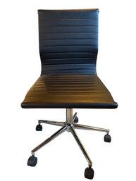 Modern Black Faux Leather Rolling Office Chair