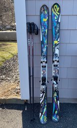 K2 Alpine Skis With Bindings, Poles & Travel Bag