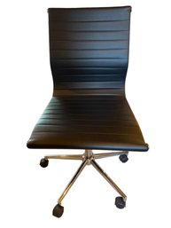 Modern Black Faux Leather Rolling Office Chair