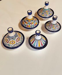Set Of 5 Hand-Painted Mini Moroccan Tagine Dishes