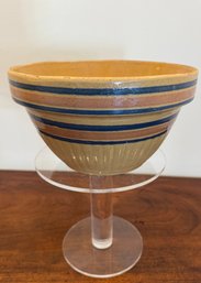 Antique Banded Yellowware Mixing Bowl