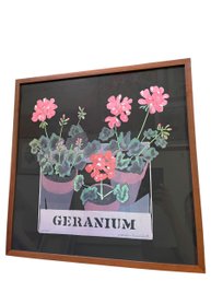 Megan Meagher 'Geranium' Limited Edition Signed Print Framed Under Glass