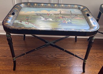 Hand Painted English Tole Tray Table