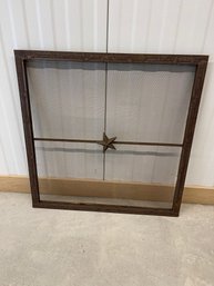 Antique Decorative Fireplace Screen With Star Motif