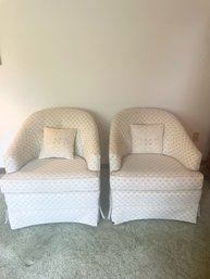 Pair Of Custom Upholstered Club Chairs