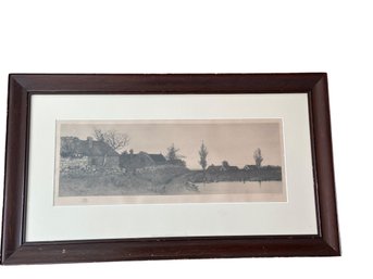 Framed Landscape Etching