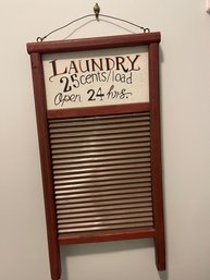 Washboard Style Laundry Sign
