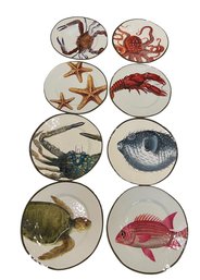 Eight Pottery Barn Melamine Plates