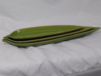 Crate And Barrel Leaf Serving Plates Set Of Three