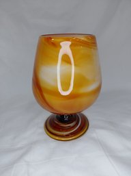 Carmel Frosted Swirl Glass Vase