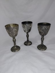 Three Vintage Corbell & Co Silver-plated Goblets