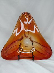 Vintage Triangle 1960's Glass Dish