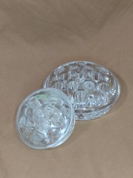 Two Glass Flower Frogs
