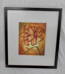 'Kwanso Lily' 2004 By Gianna Marrino - Signed - Wood Frame