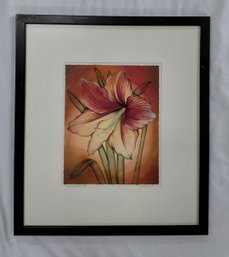 'Papillio Amaryllis' 2004 By Gianna Marrino - Signed - Wood Frame