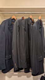 Men's Black And Blue Suit Jackets - Four