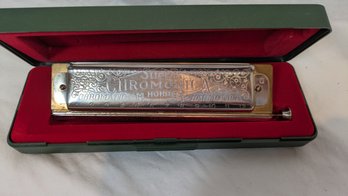 Super Chromonica M. Hohner Harmonica With Case - G