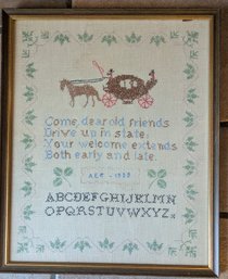 Needlepoint Vintage 'Come My Dear' Picture