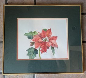 Watercolor Poinsettia - Signed Sylvia