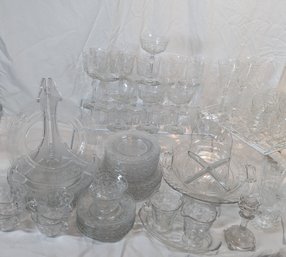 Vintage Fostoria Navarre Clear Etched Glass Dining Set