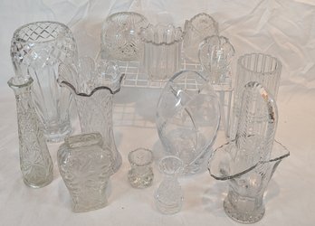 Clear Patterned Vases