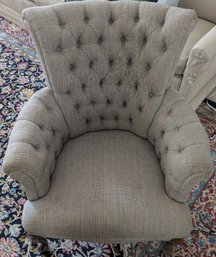 Upholstered Stripped Arm Chair