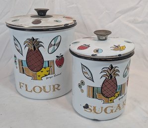 Vintage Enamelware Food Storage Container Set