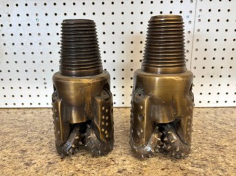 Vintage Lot Of 2 Tricone Oil Field Drill Bits Drilling Bit Lightly Used