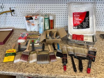 Lot Of Miscellaneous Painting Supplies - Purdy & Hi-Tech Brushes, Rollers, Pans