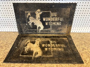 Black Rubber 24 X 14 Big Wonderful Wyoming Vintage Large Truck Mud Flaps