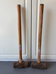 Lot Of 2 Large Breaker Sledge Hammers 30'