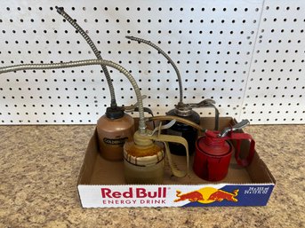 Lot Of 4 Vintage Oil Oiler Cans