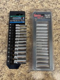 Lot Of 2 Deep Socket Sets - Popular Mechanic & Power Torque