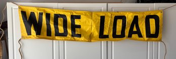Vintage Yellow 'Wide Load' Truck Vinyl Banner - 16 X 68