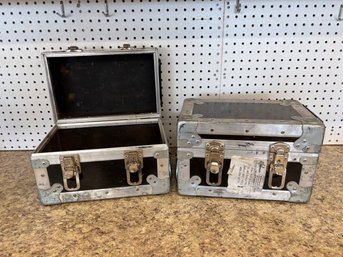Pair Of 2 Heavy Duty Metal Rockbit International Carrying Cases 12.5 X 8 X 8