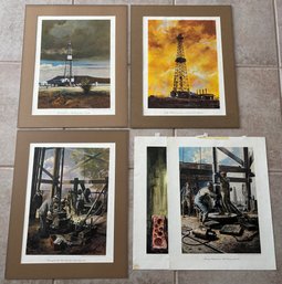 Vintage Oilwell Prints 18 X 14 For Hughes Tool Company By John P. Cowan