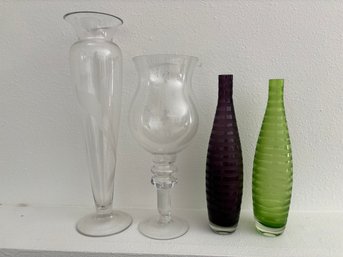 Lot Of 4 Glass Vases