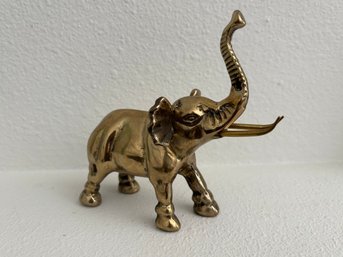 Vintage MCM Mid Century Solid Brass Elephant Figure