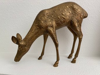 Vintage Large Brass MCM Mid Century Spotted Deer Figure