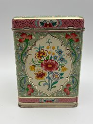 Vintage Holland Dutch Floral Container Tin