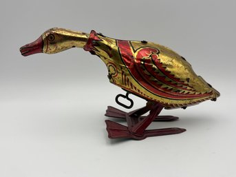 Antique Louis Marx & Co. Golden Pecking Goose Metal Toy 9' (non Functional)