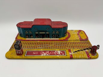 Vintage Marx Train Terminal & Ticket Station Litho Train Stop