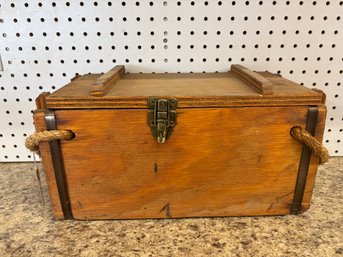 Vintage Handmade Industrial Wooden Crate Box - 15.5 X 8 X 7.5'