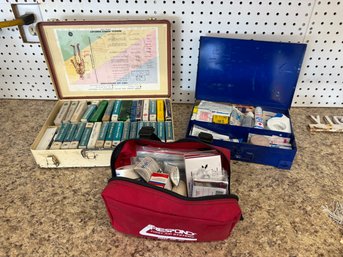 Lot Of 3 Vintage First Aid Medical Kits