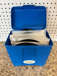 Lot Of Vintage 45 Vinyl Records In Blue Carrying Case Lloyd Shaw