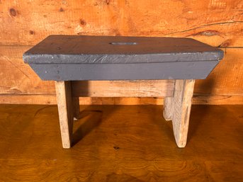 Vintage Rustic Folk Art Stool Handmade