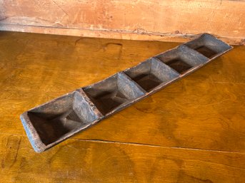 Antique 36' Primitive Hand-carved Divded Wooden Dough Bowl/trough