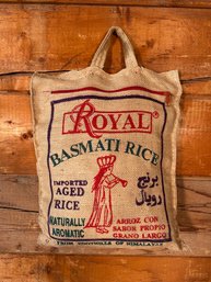 Vintage Royal Basmati Rice Burlap Bag